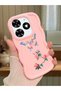 Tecno Spark Go 2024 Compatible Shockproof Simple Pink Silicone Phone Case Butterfly Pattern