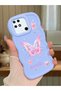 Redmi 10C Compatible Shockproof Simple Blue Silicone Phone Case Butterfly Pattern