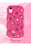 iPhone Xr Compatible Shockproof Simple Red Silicone Phone Case Flowers Pattern - 2