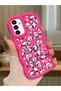 Samsung Galaxy A13 Compatible Shockproof Simple Red Silicone Phone Case Panda Pattern