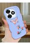 Tecno Spark 20C Compatible Shockproof Simple Blue Silicone Phone Case Butterfly Pattern
