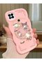 Simple Pink Silicone Phone Case Kitty Pattern Shockproof Compatible with Poco C31 - 2