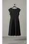 Women's Shiny Buckle Belted Zero-Sleeve Cross Collar Midi Evening Dress - 5