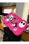 iPhone 16 Plus Compatible Shockproof Simple Red Silicone Phone Case Kuromi Pattern - 5
