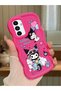 Samsung Galaxy A04S Compatible Shockproof Simple Red Silicone Phone Case Kuromi Pattern