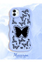 Samsung Galaxy M13 Compatible Shockproof Simple Blue Silicone Phone Case Butterfly Pattern - 2