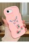 حافظة هاتف آيفون 6S بلس متوافقة مع هاتف آيفون 6S بلس، مقاومة للصدمات، مصنوعة من السيليكون الوردي البسيط، بنمط الفراشة