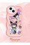 iPhone 15 Compatible Shockproof Simple Pink Silicone Phone Case Kuromi Pattern - 2