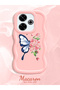 Simple Pink Silicone Phone Case Butterfly Pattern Shockproof Compatible with Poco M6