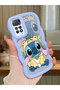 Simple Blue Silicone Phone Case Stitch Pattern Compatible with Redmi Note 11 Pro 4g Shockproof - 2