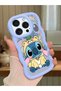 Shockproof Simple Blue Silicone Phone Case Stitch Pattern Compatible with iPhone 15 Pro - 2