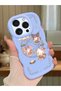 Simple Blue Silicone Phone Case Kitty Pattern Compatible with iPhone 16 Pro Max Shockproof - 2