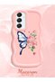 Simple Pink Silicone Phone Case Butterfly Pattern Compatible with Samsung Galaxy A16 Shockproof