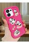 Simple Red Silicone Phone Case Panda Pattern Compatible with Oppo A6 Pro Shockproof - 2