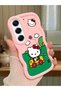 Simple Pink Silicone Phone Case Compatible with Tecno Camon 40 Pro 5g Shockproof Hello Kitty Pattern - 2