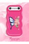 Simple Red Silicone Phone Case Butterfly Pattern Compatible with Tecno Pova Slim Shockproof