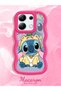 Simple Red Silicone Phone Case Stitch Pattern Compatible with Redmi Note 13 4g Shockproof