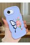 Shockproof Simple Blue Silicone Phone Case Butterfly Pattern Compatible with iPhone 17E - 2