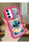 Simple Red Silicone Phone Case Stitch Pattern Compatible with Samsung Galaxy A16 Shockproof - 2