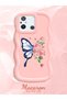 Simple Pink Silicone Phone Case Butterfly Pattern Compatible with Redmi 12C Shockproof