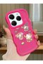 Simple Red Silicone Phone Case Kitty Pattern Compatible with Tecno Spark 20 Pro Shockproof - 2