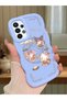Simple Blue Silicone Phone Case Kitty Pattern Compatible with Samsung Galaxy A23 Shockproof - 2