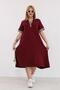 Plus Size Polo Collar Dress with Piping Detail - 4