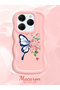 Simple Pink Silicone Phone Case Butterfly Pattern Compatible with Tecno Spark 20 Pro Shockproof
