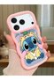 Simple Pink Silicone Phone Case Stitch Pattern Compatible with iPhone 17 Pro Max Shockproof - 2