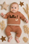 Hello Embroidered 100% Cotton 2-Piece Baby Boy Set