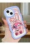 Simple Blue Silicone Phone Case Cute Pattern Compatible with iPhone 13 Shockproof - 2