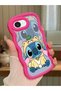 Shockproof Simple Red Silicone Phone Case Stitch Pattern Compatible with iPhone 16E - 2