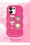 Simple Red Silicone Phone Case Kitty Pattern Compatible with Oppo A6 Pro Shockproof