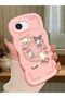 Simple Pink Silicone Phone Case Kitty Pattern Compatible with iPhone 17E Shockproof - 2