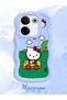 Simple Blue Silicone Phone Case Compatible with Tecno Camon 20 Shockproof Hello Kitty Pattern