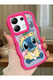 Simple Red Silicone Phone Case Stitch Pattern Compatible with Redmi Note 13 4g Shockproof - 2