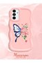 Simple Pink Silicone Phone Case Butterfly Pattern Shockproof Compatible with Samsung Galaxy A13
