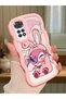 Simple Pink Silicone Phone Case Cute Pattern Compatible with Redmi Note 11S Shockproof - 2