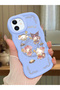 Simple Blue Silicone Phone Case Kitty Pattern Compatible with iPhone 11 Shockproof - 2