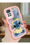 Simple Pink Silicone Phone Case Stitch Pattern Compatible with Redmi Note 11 Pro 4g Shockproof - 2