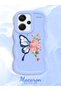 Shockproof Simple Blue Silicone Phone Case Butterfly Pattern Compatible with Redmi Note 13 Pro Plus 5g