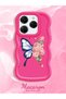 Simple Red Silicone Phone Case Butterfly Pattern Compatible with Tecno Spark 20 Pro Shockproof