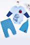 Pocket Embroidered Bear Patterned 3-Piece 100% Cotton Men's Set