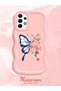 Simple Pink Silicone Phone Case Butterfly Pattern Shockproof Compatible with Samsung Galaxy A73