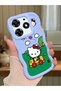 Simple Blue Silicone Phone Case Compatible with Tecno Spark 10 Pro Shockproof Hello Kitty Pattern - 2