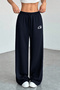 C Corteiz Printed Navy Blue Wide Leg Summer Baggy 3 Yarn Flexible Comfortable Sweatpants Rf0669 - 3