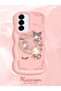 Simple Pink Silicone Phone Case Kitty Pattern Compatible with Samsung Galaxy A36 5g Shockproof