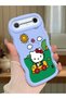 Simple Blue Silicone Phone Case Hello Kitty Pattern Compatible with Tecno Spark Slim Shockproof - 2