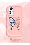 Simple Pink Silicone Phone Case Butterfly Pattern Shockproof Compatible with Redmi Note 12S