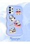 Simple Blue Silicone Phone Case Panda Pattern Compatible with Samsung Galaxy A73 Shockproof